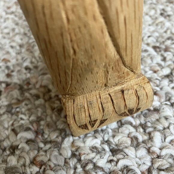 Hand Carved Wooden Owl Statue NT 2016 Perched Bird Artwork 5" Tall - Picture 3 of 9